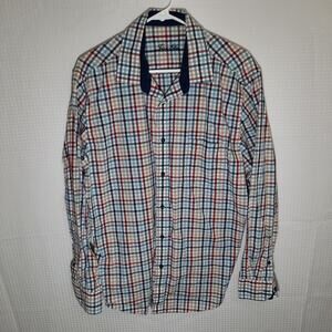 Tasso Elba XL Shirt Men’s Plaid Cotton Long Sleeve Contrast Collar Logo China
